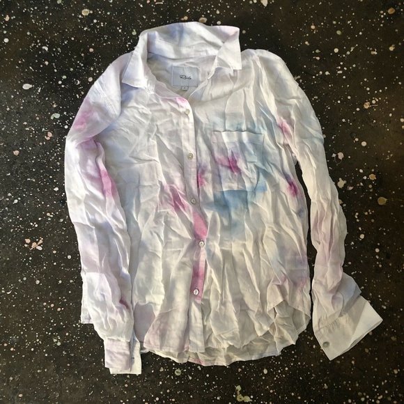 Rails Anna Top Aurora White Tie Dye Long Sleeve S NWOT $148 - Picture 5 of 7